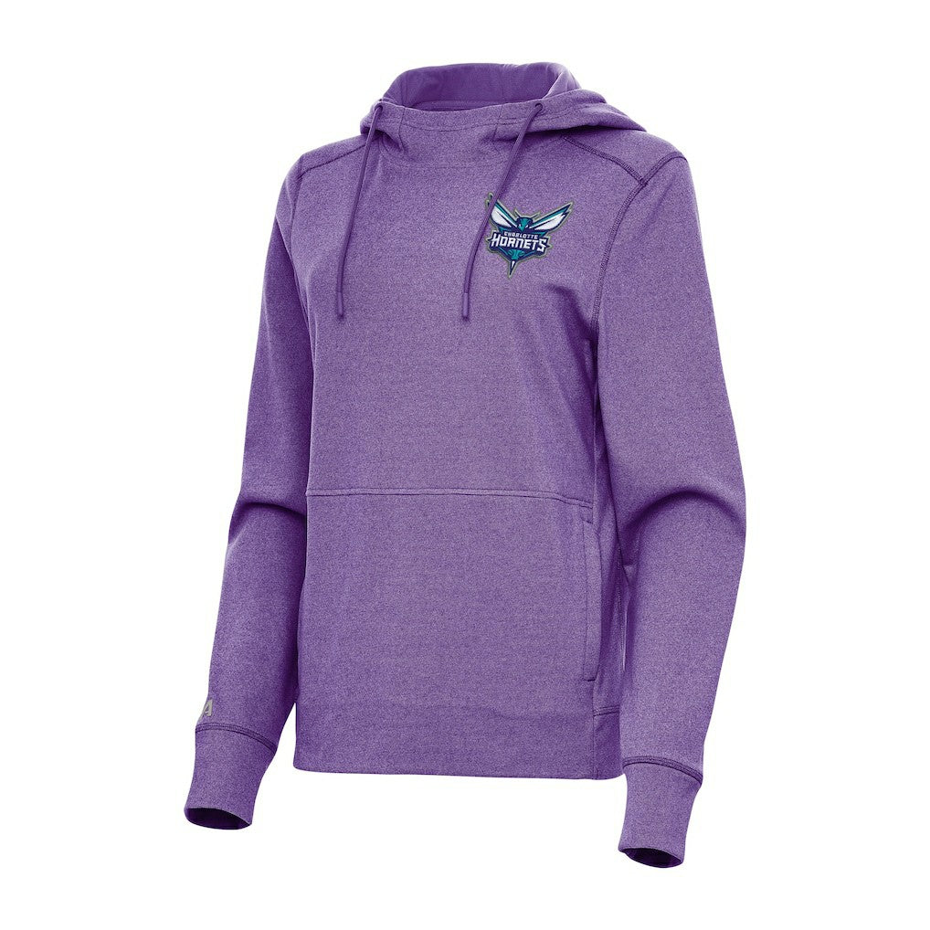 Charlotte Hornets Antigua Women's Justice Pullover Hoodie Heather Purple