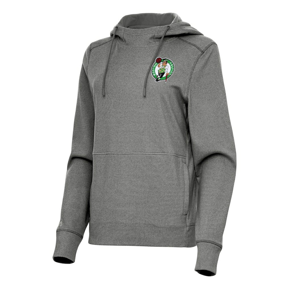 Boston Celtics Antigua Women's Justice Pullover Hoodie Heather Charcoal