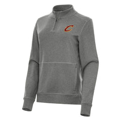 Cleveland Cavaliers Antigua Women's Crush Quarter-Zip Fleece Sweatshirt Heather Black