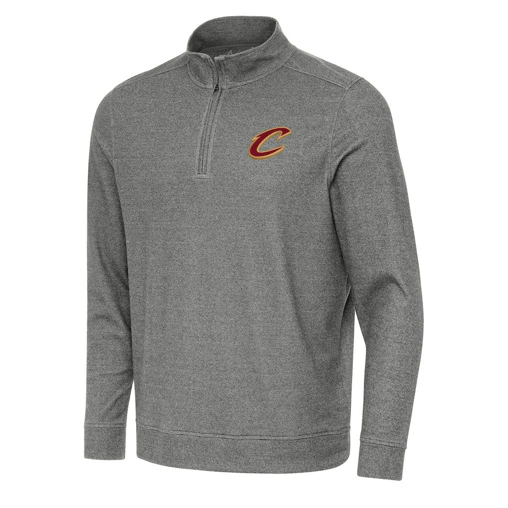 Cleveland Cavaliers Antigua Subtle Quarter-Zip Sweatshirt Heather Black