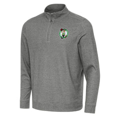Boston Celtics Antigua Subtle Quarter-Zip Sweatshirt Heather Black