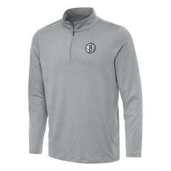 Brooklyn Nets Antigua Reprocess Quarter-Zip Top Gray