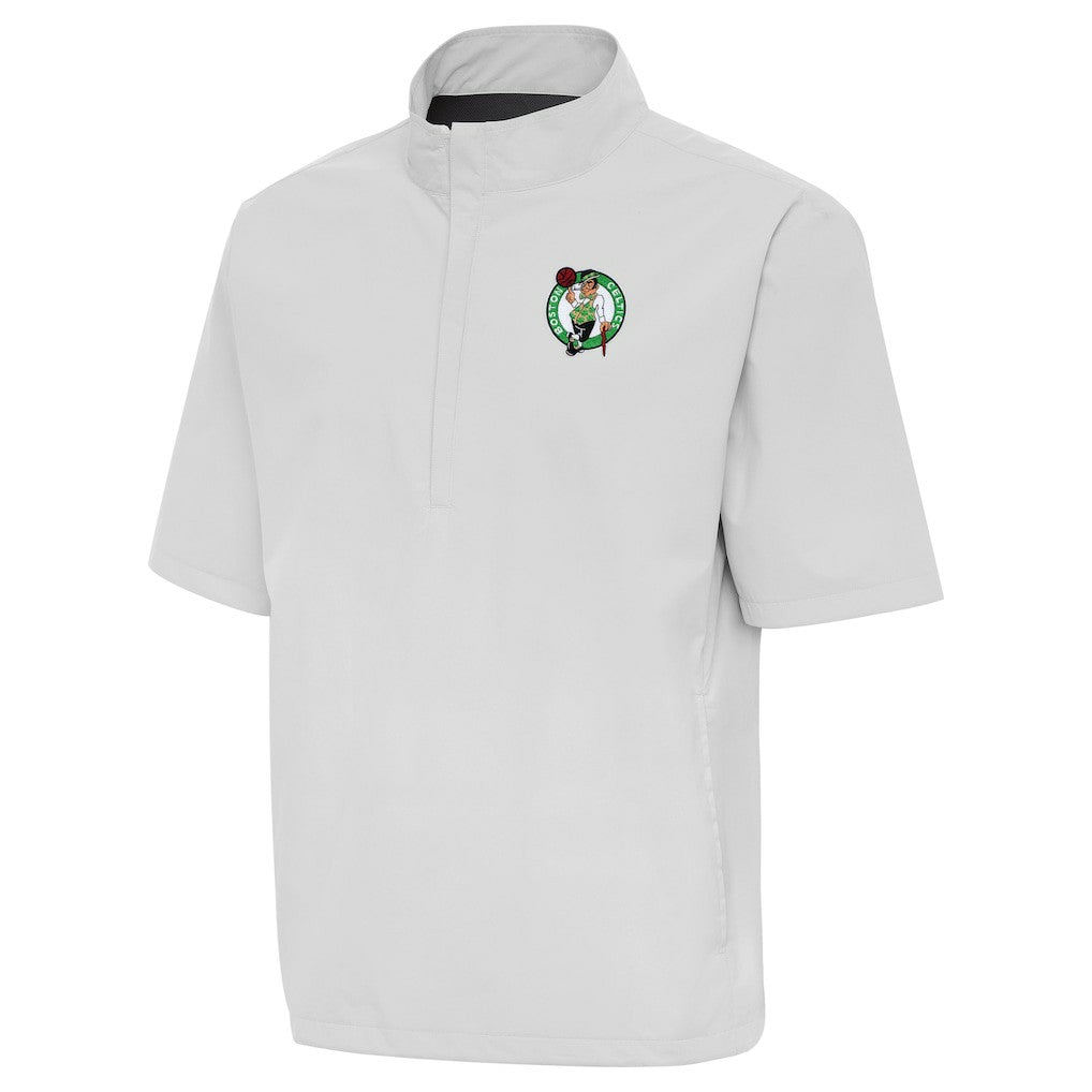 Boston Celtics Antigua Brisk Quarter-Zip Windbreaker Heather Gray