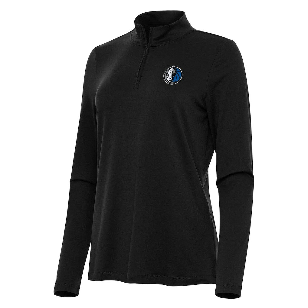 Dallas Mavericks Antigua Women's Reprocess Quarter-Zip Top Black