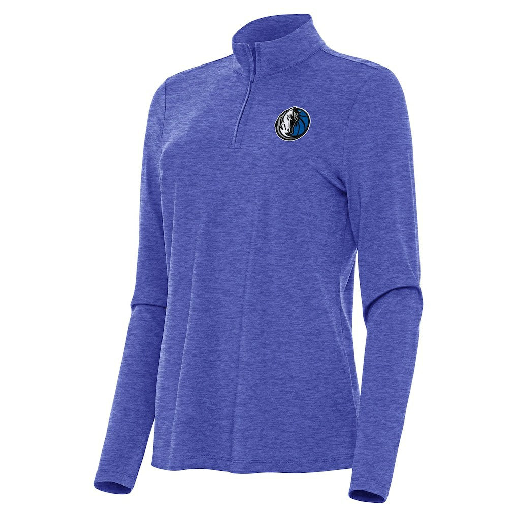 Dallas Mavericks Antigua Women's Bright Quarter-Zip Top Heather Royal