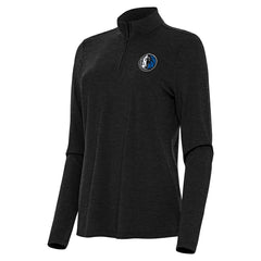Dallas Mavericks Antigua Women's Bright Quarter-Zip Top Heather Black
