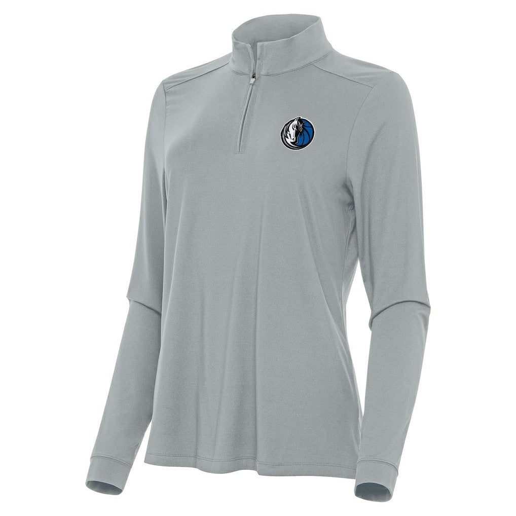 Dallas Mavericks Antigua Women's Intent Quarter-Zip Top Gray