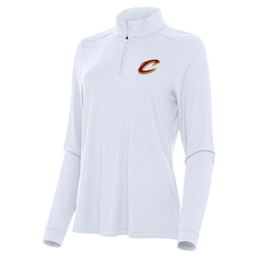 Cleveland Cavaliers Antigua Women's Intent Quarter-Zip Top White