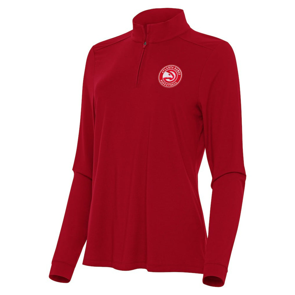 Atlanta Hawks Antigua Women's Intent Quarter-Zip Top Red