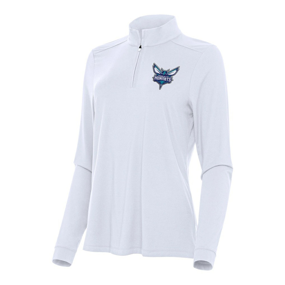 Charlotte Hornets Antigua Women's Intent Quarter-Zip Top White