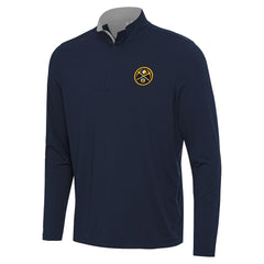 Denver Nuggets Antigua Content Quarter-Zip Top Navy/Gray
