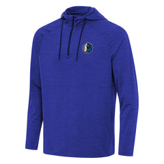 Dallas Mavericks Antigua Spikes Raglan Quarter-Zip Hoodie Heather Blue