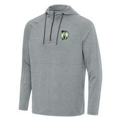 Boston Celtics Antigua Spikes Raglan Quarter-Zip Hoodie Heather Gray