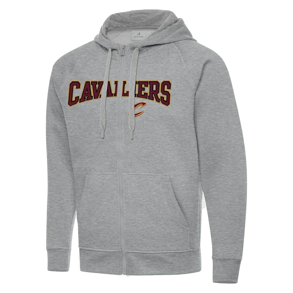 Cleveland Cavaliers Antigua Big & Tall Victory Full-Zip Hoodie Jacket Heather Gray