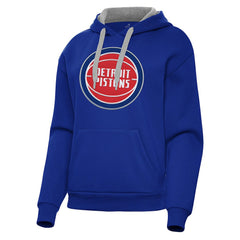 Detroit Pistons Antigua Women's Victory Pullover Hoodie Blue