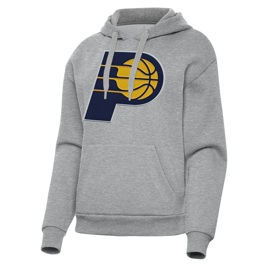 Indiana Pacers Antigua Women's Victory Pullover Hoodie Heather Gray