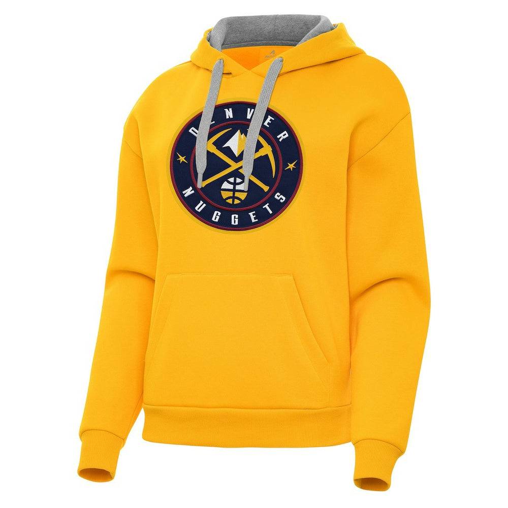 Denver Nuggets Antigua Women's Victory Pullover Hoodie Gold