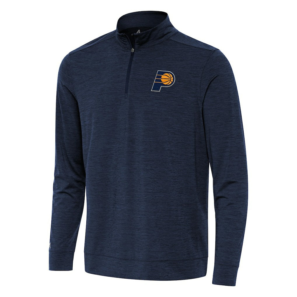 Indiana Pacers Antigua Bright Quarter-Zip Top Heather Navy