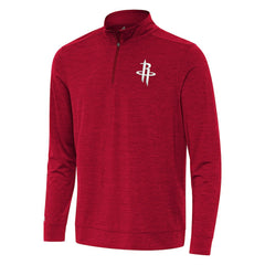 Houston Rockets Antigua Bright Quarter-Zip Top Heather Red