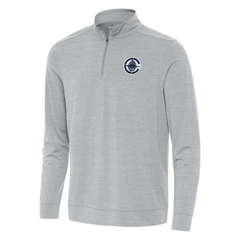LA Clippers Antigua Bright Quarter-Zip Top Heather Gray
