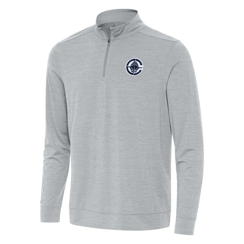 LA Clippers Antigua Bright Quarter-Zip Top Heather Gray
