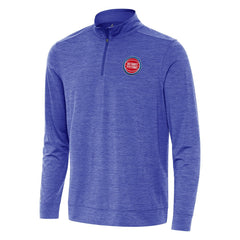 Detroit Pistons Antigua Bright Quarter-Zip Top Heather Royal