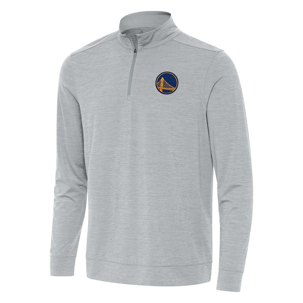 Golden State Warriors Antigua Bright Quarter-Zip Top Heather Gray