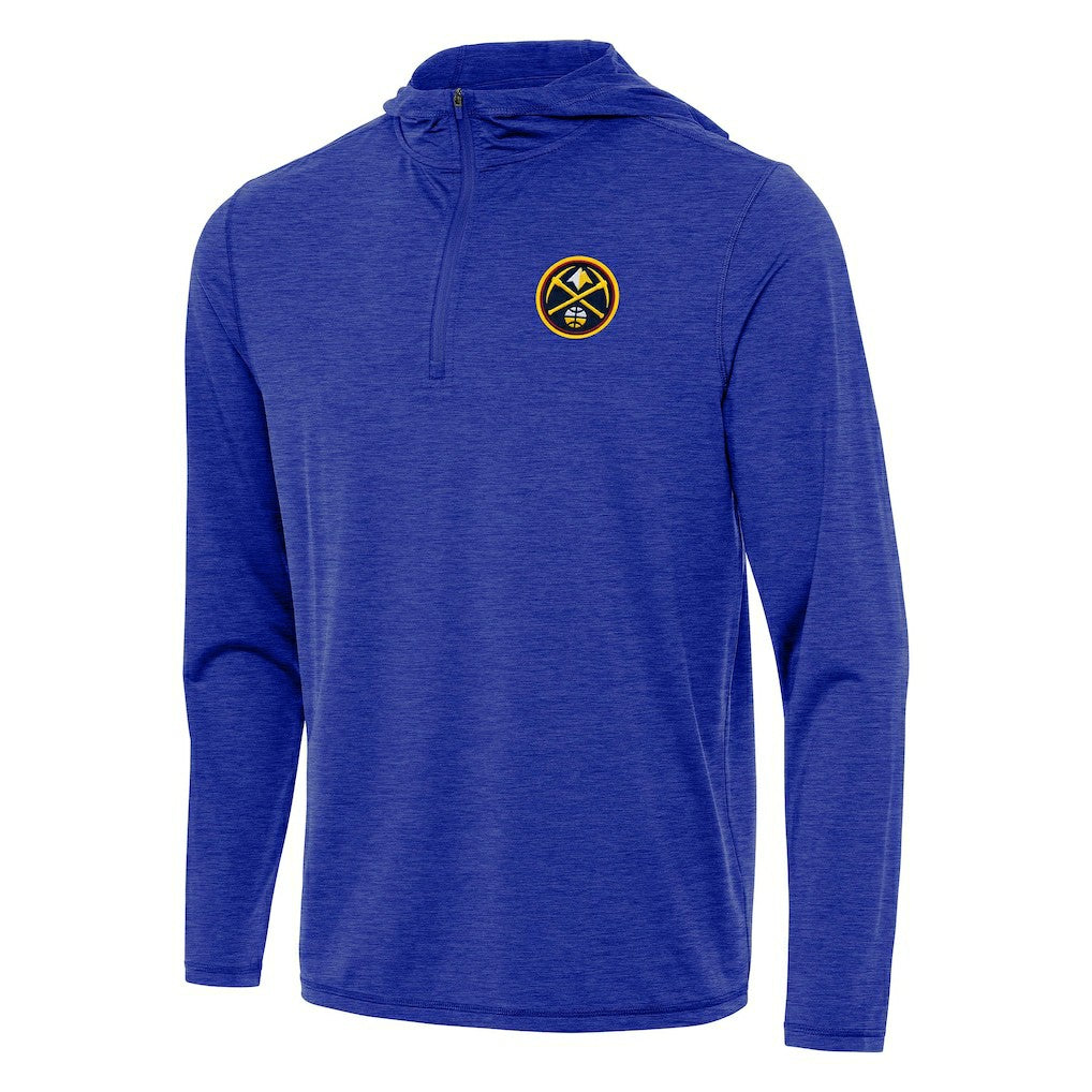 Denver Nuggets Antigua Tidy Quarter-Zip Hoodie Heather Royal