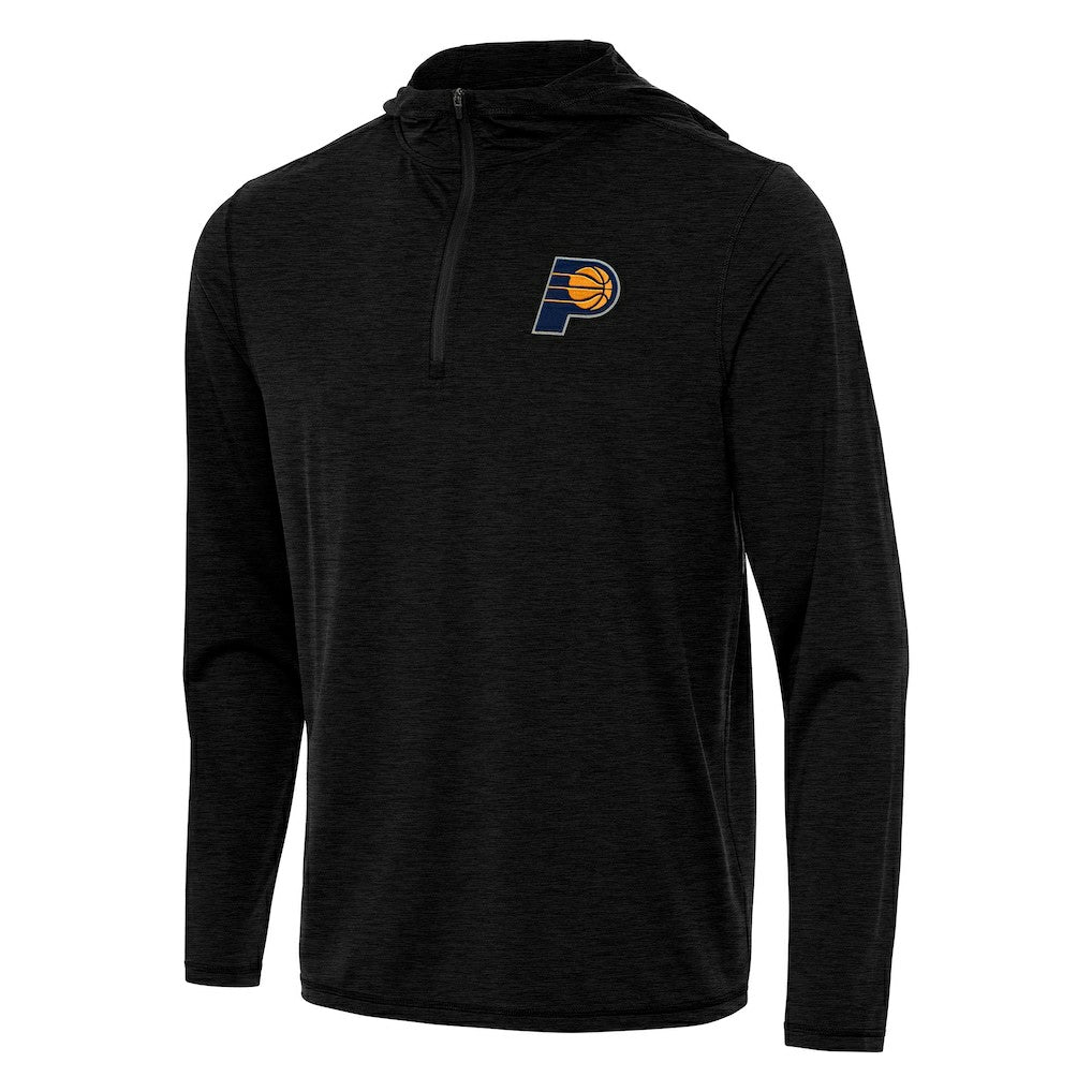 Indiana Pacers Antigua Tidy Quarter-Zip Hoodie Heather Black