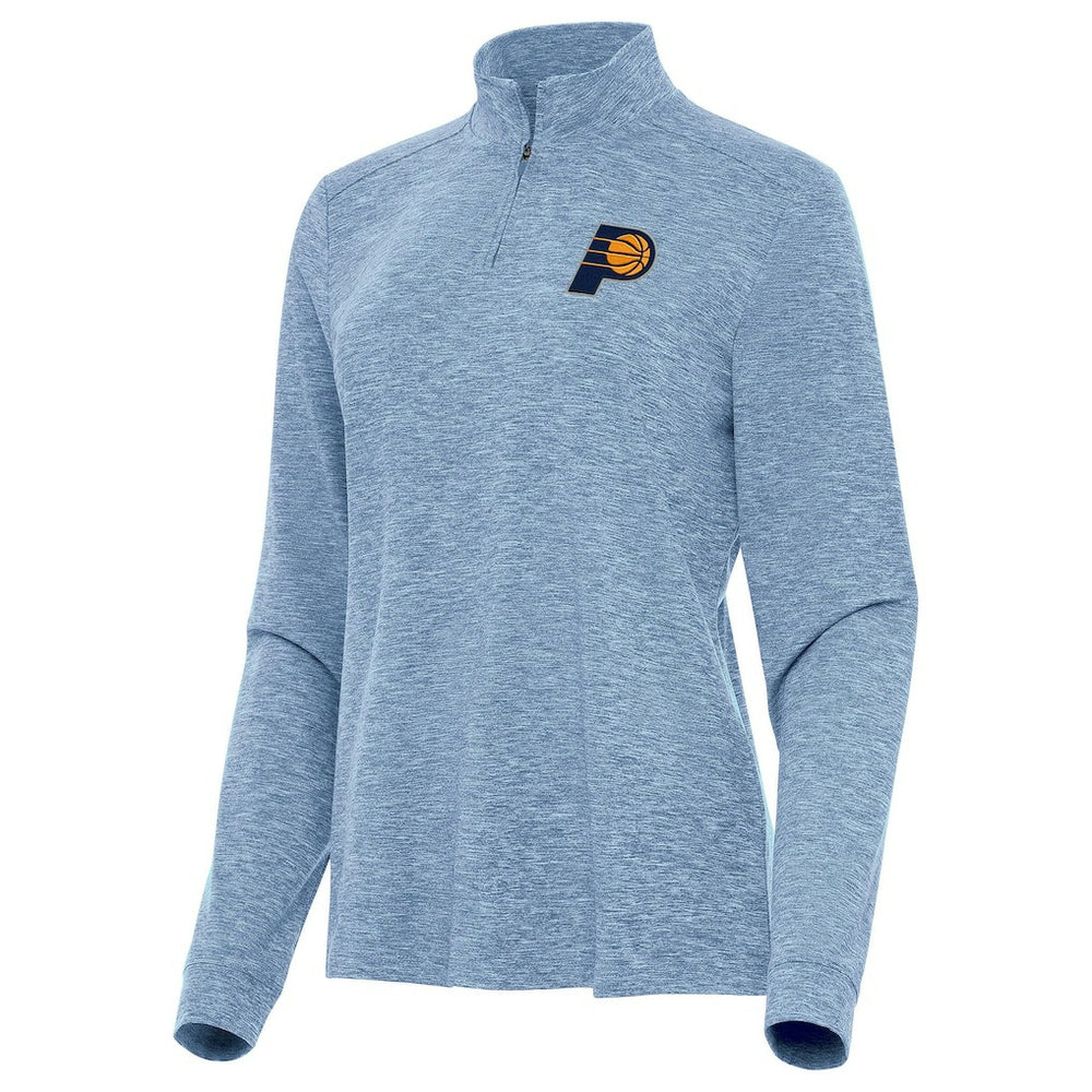 Indiana Pacers Antigua Women's Mentor Quarter-Zip Mock Long Sleeve Top Heather Aqua