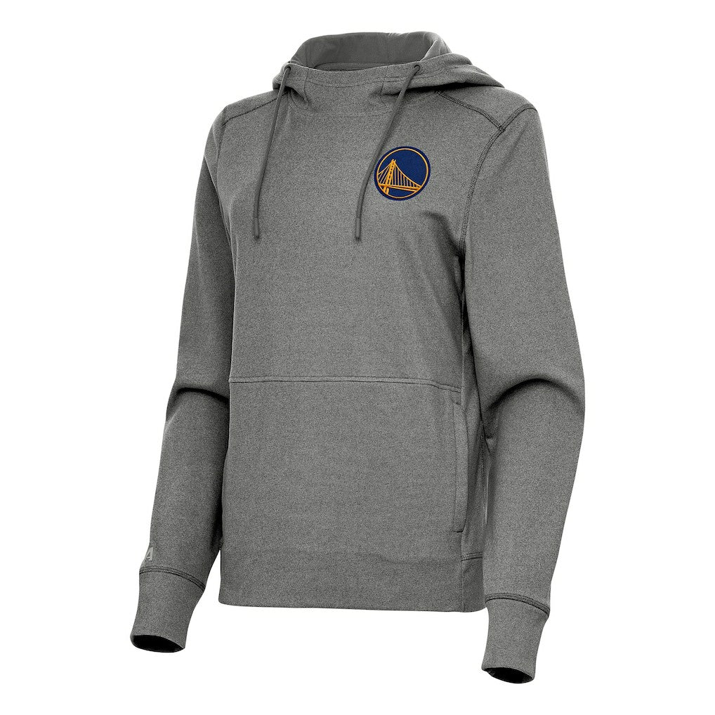 Golden State Warriors Antigua Women's Justice Pullover Hoodie Heather Charcoal