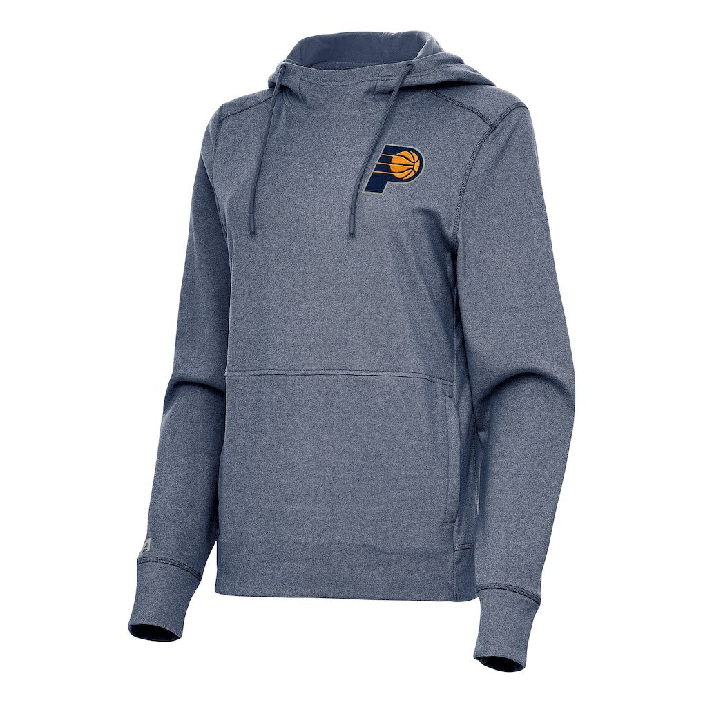 Indiana Pacers Antigua Women's Justice Pullover Hoodie Heather Navy