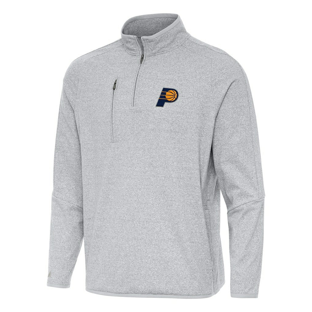 Indiana Pacers Antigua Certain Quarter-Zip Tri-Blend Sweatshirt Heather Gray