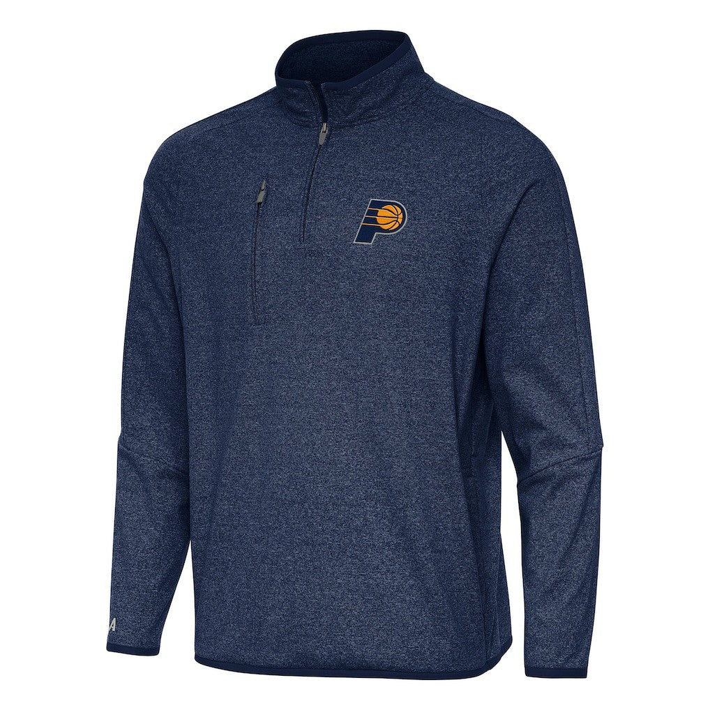 Indiana Pacers Antigua Certain Quarter-Zip Tri-Blend Sweatshirt Heather Navy