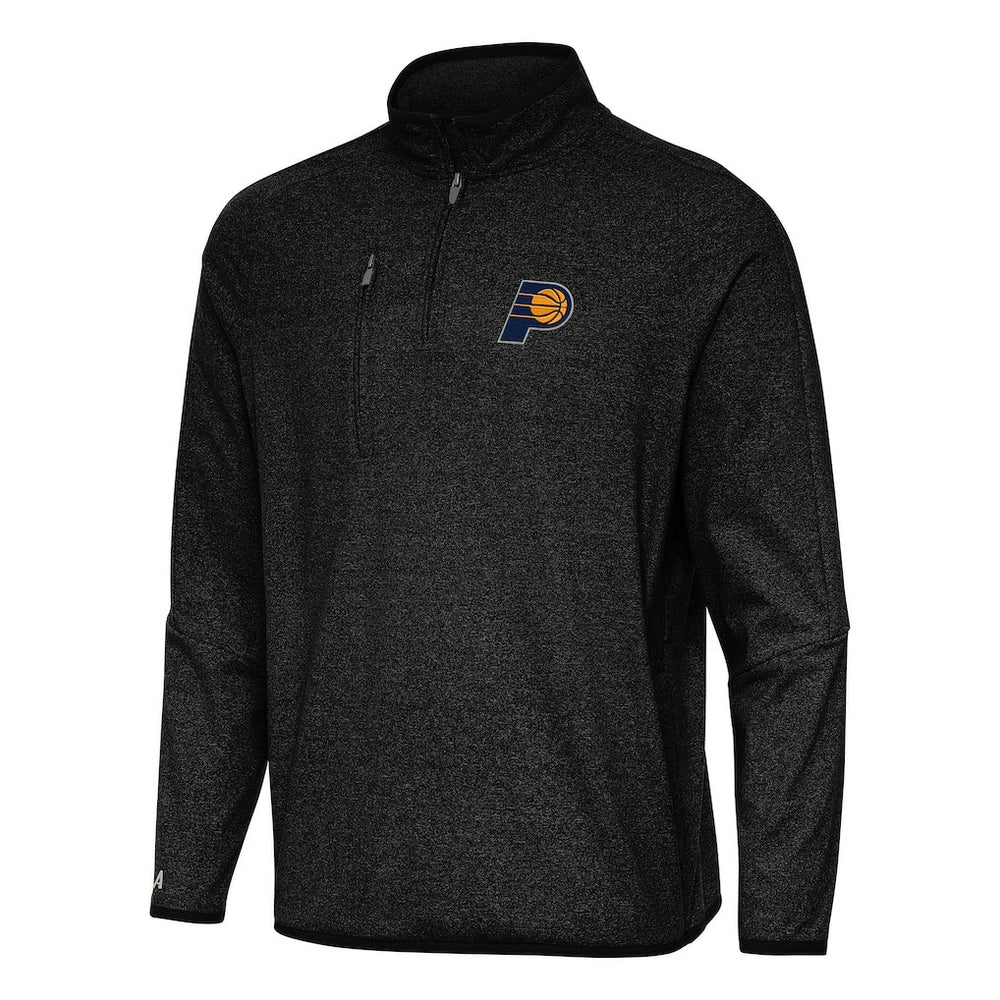 Indiana Pacers Antigua Certain Quarter-Zip Tri-Blend Sweatshirt Heather Black