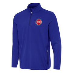 Detroit Pistons Antigua Perilous Quarter-Zip Sweatshirt Royal
