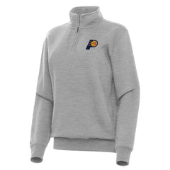 Indiana Pacers Antigua Women's Victory Quarter-Zip Sweatshirt Heather Gray