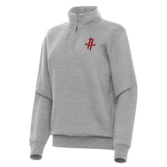 Houston Rockets Antigua Women's Victory Quarter-Zip Sweatshirt Heather Gray