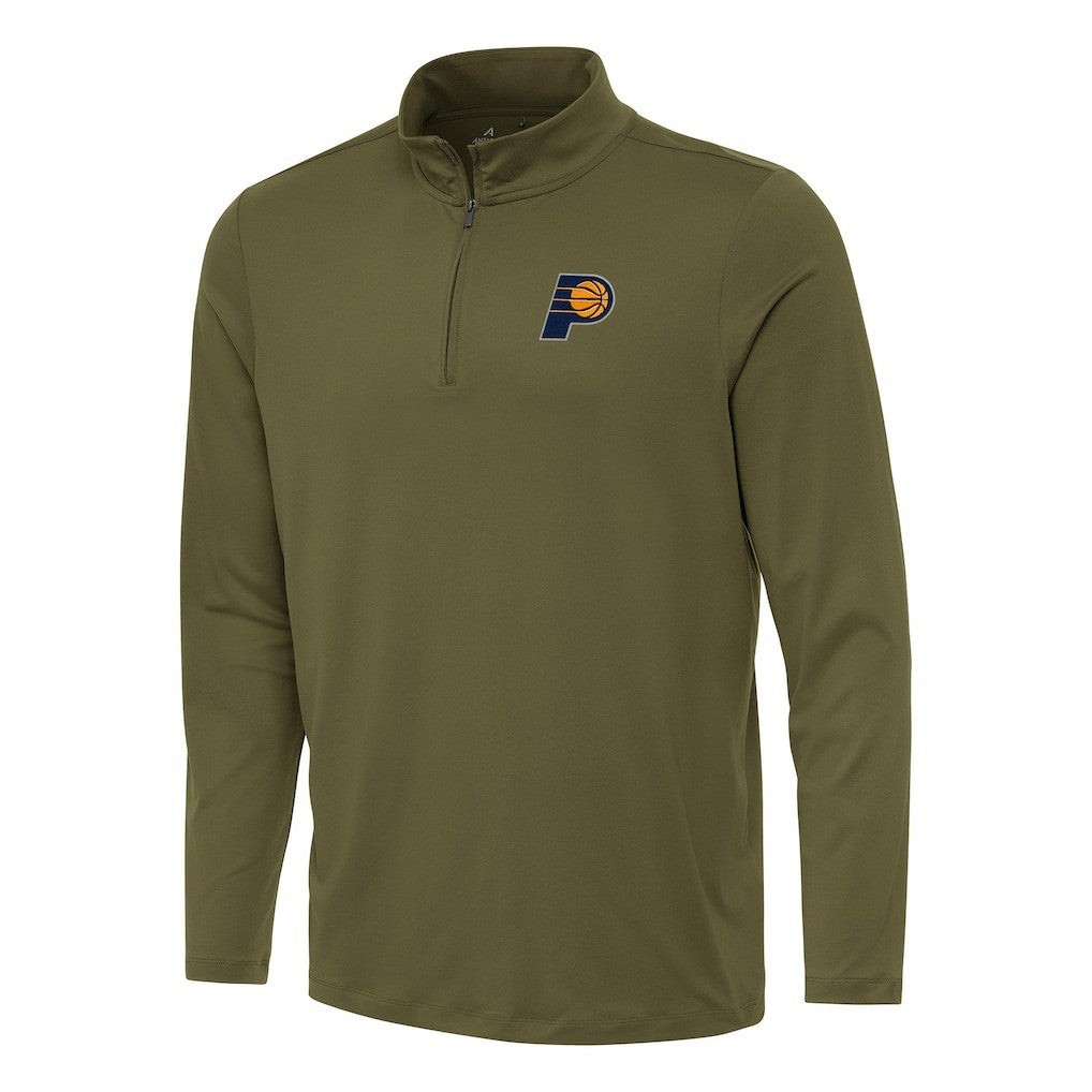 Indiana Pacers Antigua Reprocess Quarter-Zip Top Olive