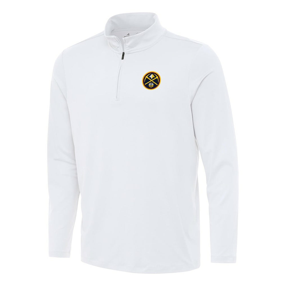 Denver Nuggets Antigua Reprocess Quarter-Zip Top White