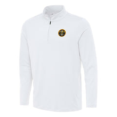 Denver Nuggets Antigua Reprocess Quarter-Zip Top White