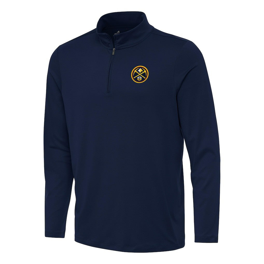Denver Nuggets Antigua Reprocess Quarter-Zip Top Navy