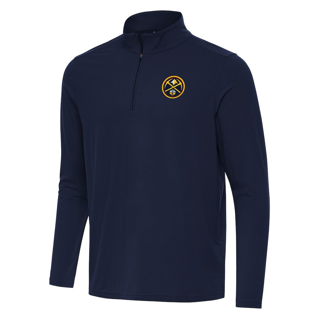 Denver Nuggets Antigua Intent Quarter-Zip Top Navy
