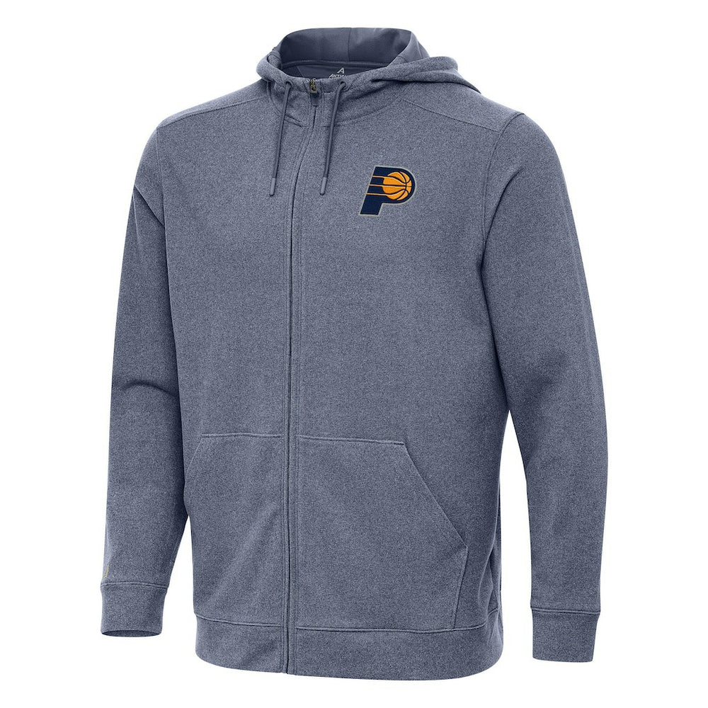 Indiana Pacers Antigua Effortless Full-Zip Hoodie Jacket Heather Navy