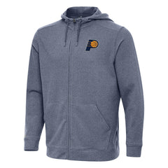Indiana Pacers Antigua Effortless Full-Zip Hoodie Jacket Heather Navy