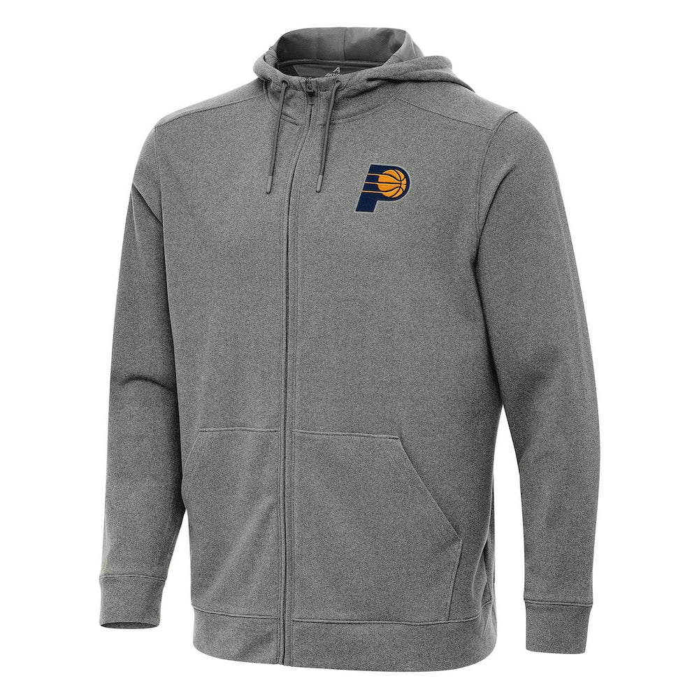 Indiana Pacers Antigua Effortless Full-Zip Hoodie Jacket Heather Charcoal