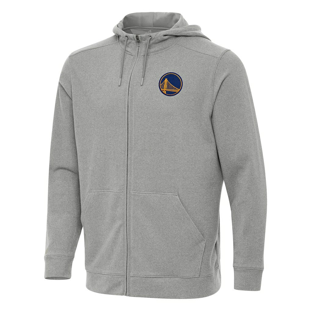 Golden State Warriors Antigua Effortless Full-Zip Hoodie Jacket Heather Gray