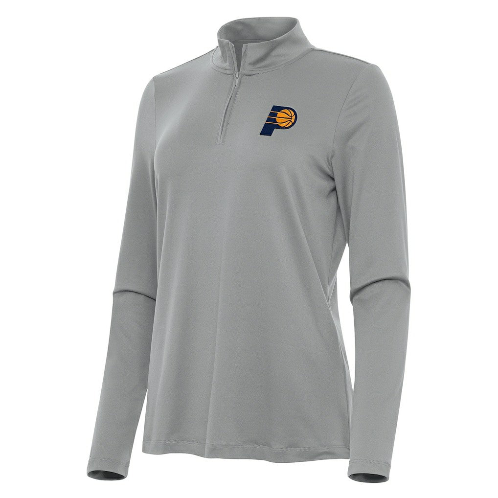 Indiana Pacers Antigua Women's Reprocess Quarter-Zip Top Gray