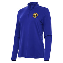 Denver Nuggets Antigua Women's Reprocess Quarter-Zip Top Blue