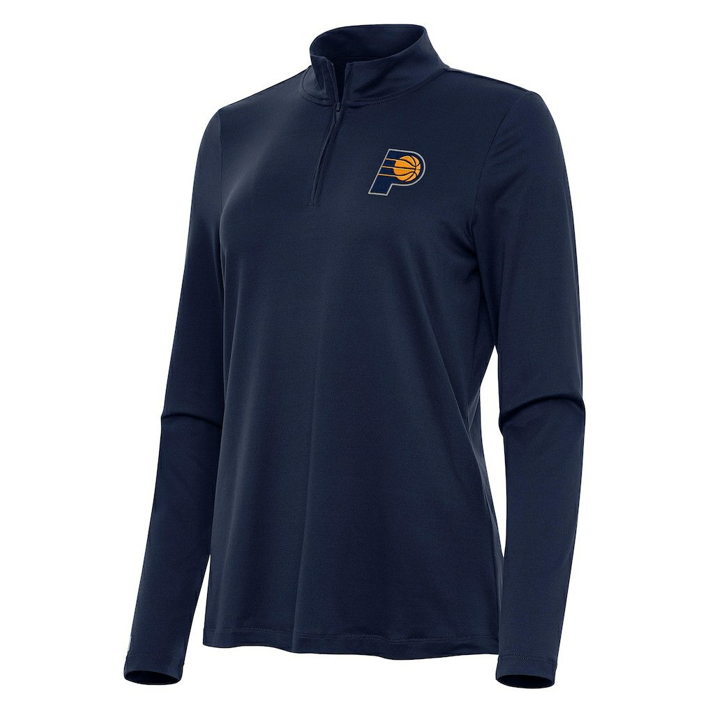 Indiana Pacers Antigua Women's Reprocess Quarter-Zip Top Navy